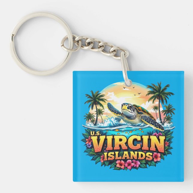 US Virgin Islands Caribbean Key Ring (Front)