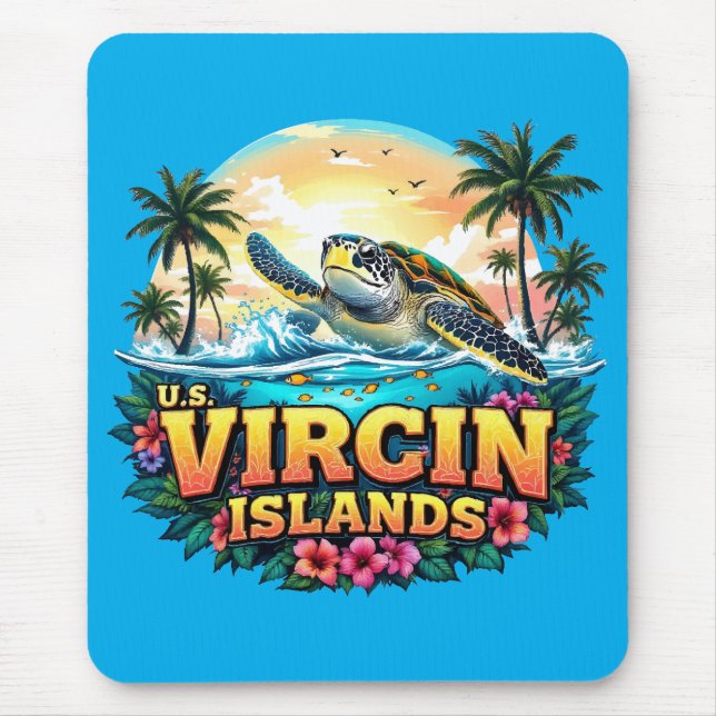 US Virgin Islands Caribbean Mouse Mat (Front)
