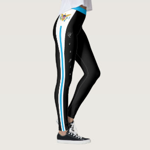 US Virgin Islands fashion leggings, Flag, black Leggings