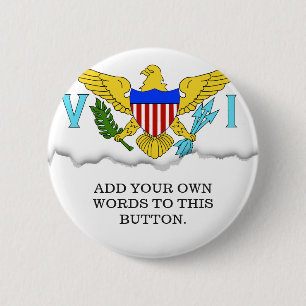 US Virgin Islands flag 6 Cm Round Badge