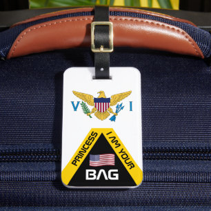 US Virgin Islands Flag, bag tags, Personalised Luggage Tag