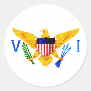 US VIRGIN ISLANDS FLAG CLASSIC ROUND STICKER