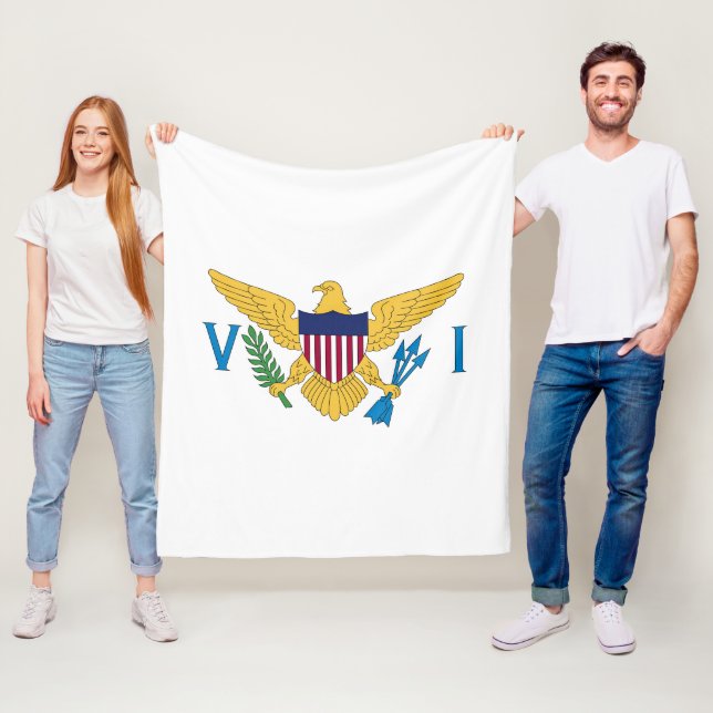 US Virgin Islands flag Fleece Blanket (In Situ)