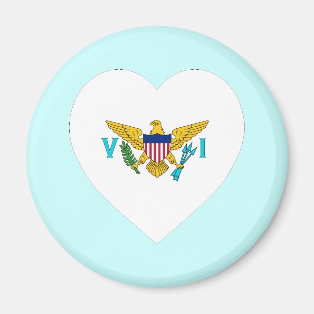 US Virgin Islands Flag Heart Magnet (Front)