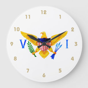 US VIRGIN ISLANDS FLAG LARGE CLOCK