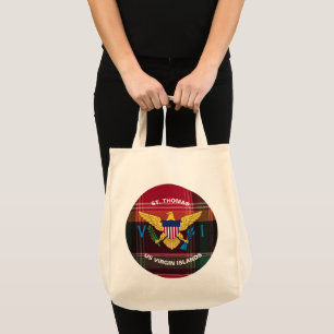 US Virgin Islands Flag Madras St. Thomas USVI Tote Bag