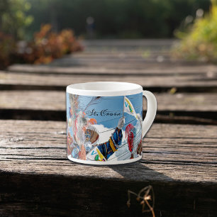 US Virgin Islands Flag Moko Jumbies St. Croix USVI Espresso Cup