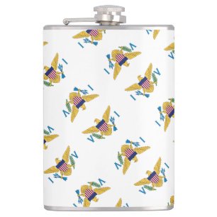US Virgin Islands Flag Pattern USVI Hip Flask