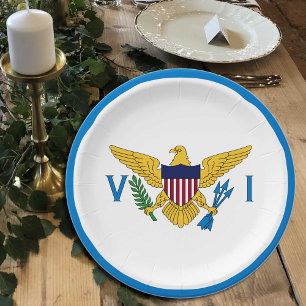 US Virgin Islands Flag plates, party, sports Paper Plate