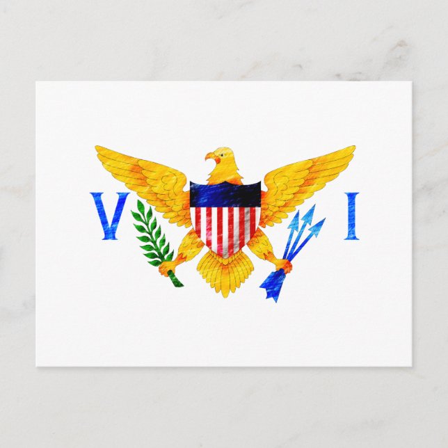 US VIRGIN ISLANDS FLAG POSTCARD (Front)