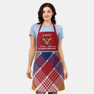US Virgin Islands Flag St. Croix Madras Custom  Apron