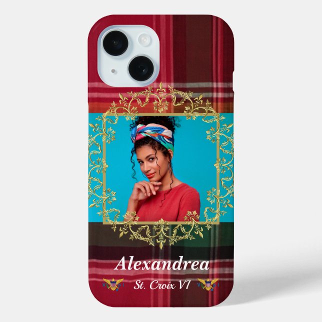 US Virgin Islands Flag St. Croix Madras Custom  Case-Mate iPhone Case (Back)