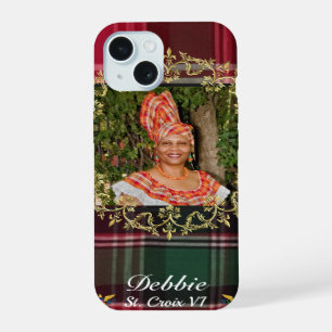 US Virgin Islands Flag St. Croix Madras Photo iPhone 15 Case
