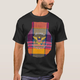 US Virgin Islands Flag St. Croix Madras Plaid T-Shirt