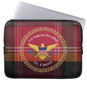 US Virgin Islands Flag St. Croix Madras USVI Laptop Sleeve