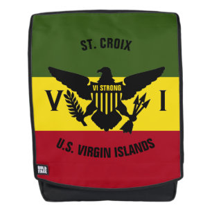 US Virgin Islands Flag, St. Croix Red Yellow Green Backpack