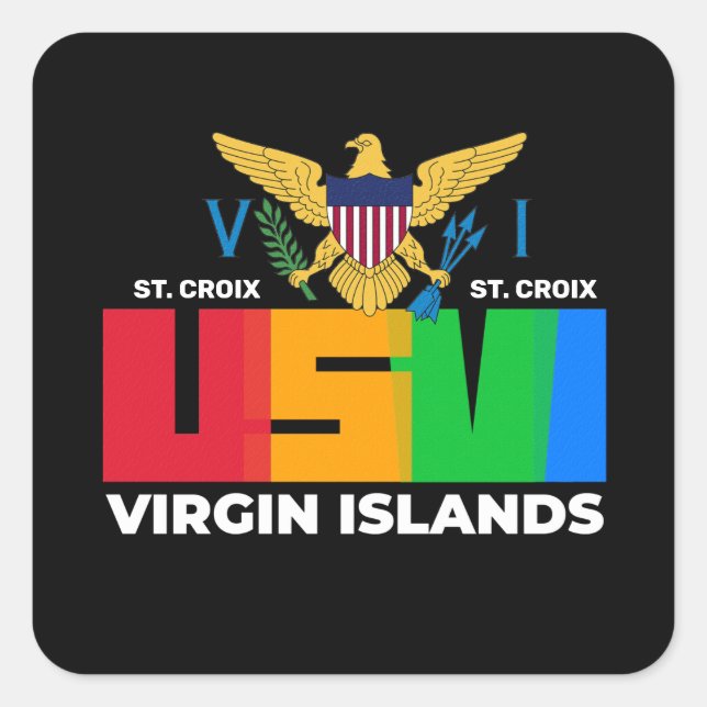 US Virgin Islands Flag St. Croix USVI Caribbean  Square Sticker (Front)