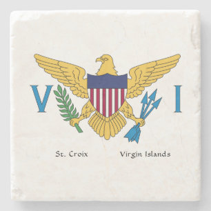 US Virgin Islands Flag St. Croix USVI Caribbean Stone Coaster