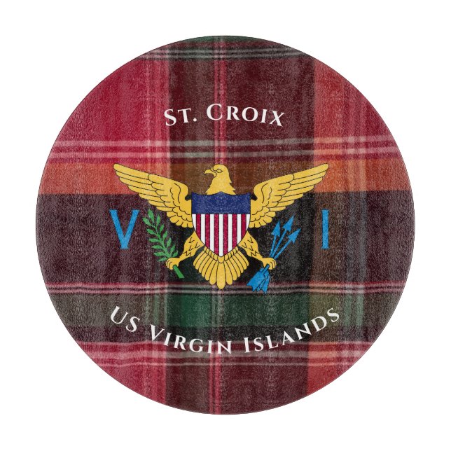 US Virgin Islands Flag St. Croix USVI Madras  Cutting Board (Front)