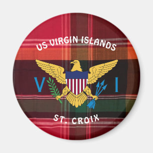 US Virgin Islands Flag St. Croix USVI Madras Magnet