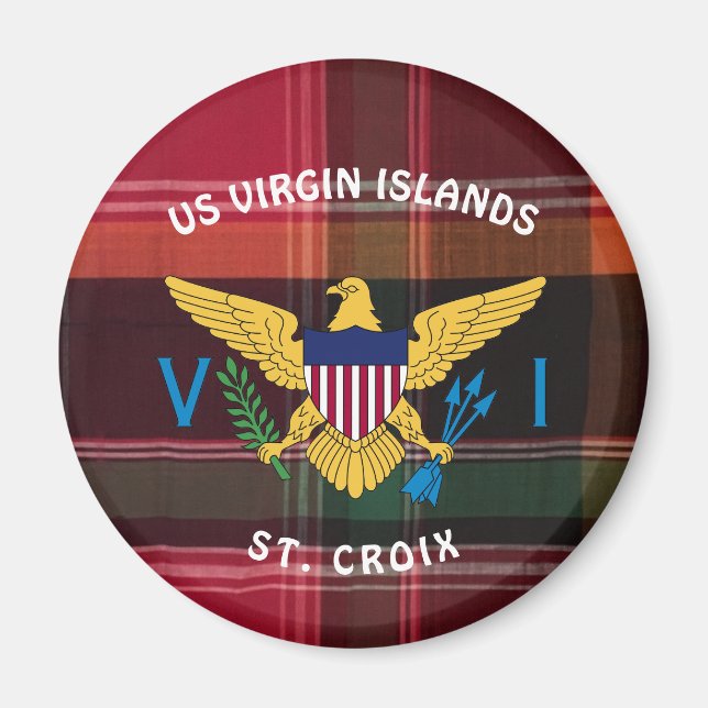 US Virgin Islands Flag St. Croix USVI Madras Magnet (Front)
