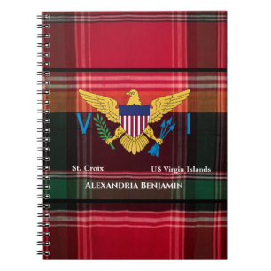 US Virgin Islands Flag St. Croix USVI Madras Notebook