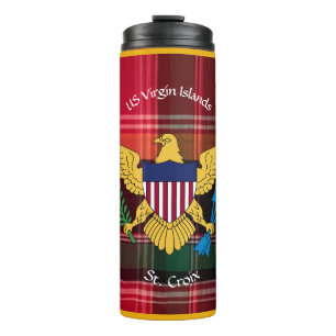 US Virgin Islands Flag St. Croix USVI Madras Thermal Tumbler