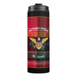 US Virgin Islands Flag St. Croix USVI Madras  Thermal Tumbler