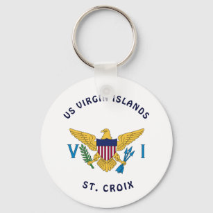 US Virgin Islands Flag St. Croix USVI Personalize Key Ring