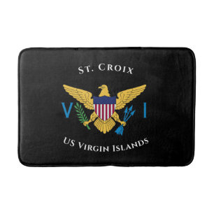US Virgin Islands Flag St. Croix USVI Tropical   Bath Mat