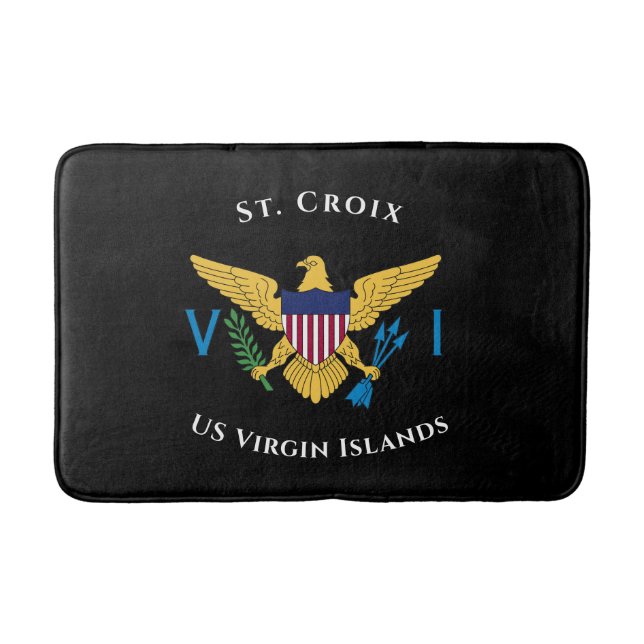 US Virgin Islands Flag St. Croix USVI Tropical   Bath Mat (Front)