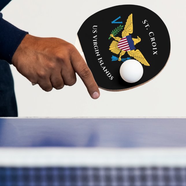 US Virgin Islands Flag St. Croix USVI Tropical Ping Pong Paddle (Insitu)