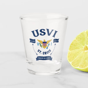 US Virgin Islands Flag St. Croix USVI Tropical Shot Glass