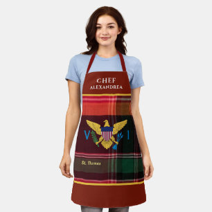 US Virgin Islands Flag St. Thomas Madras Caribbean Apron