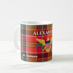 US Virgin Islands Flag St. Thomas Madras Custom Coffee Mug