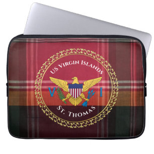 US Virgin Islands Flag St. Thomas Madras USVI Laptop Sleeve