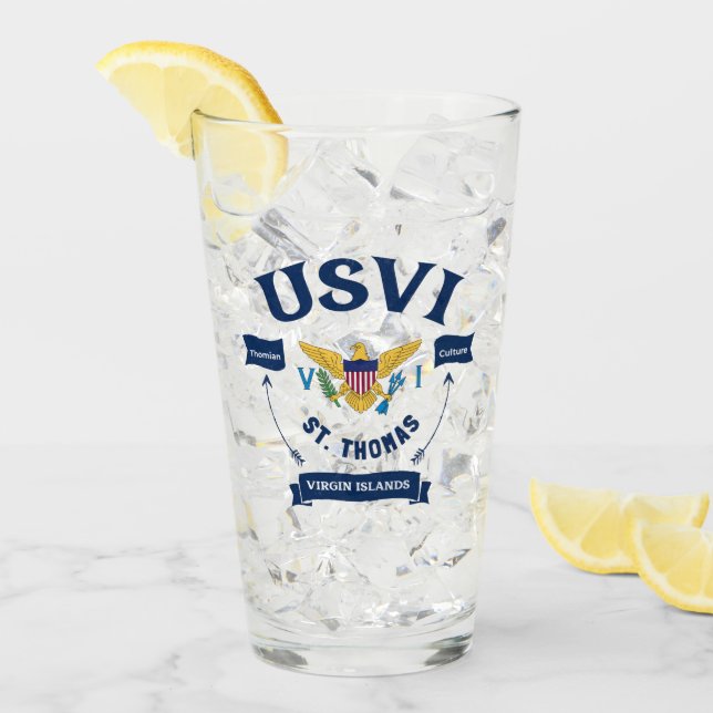 US Virgin Islands Flag St. Thomas USVI Caribbean  Glass (Front Ice)