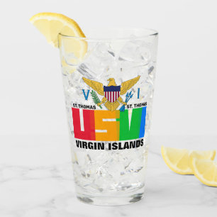 US Virgin Islands Flag St. Thomas USVI Caribbean Glass