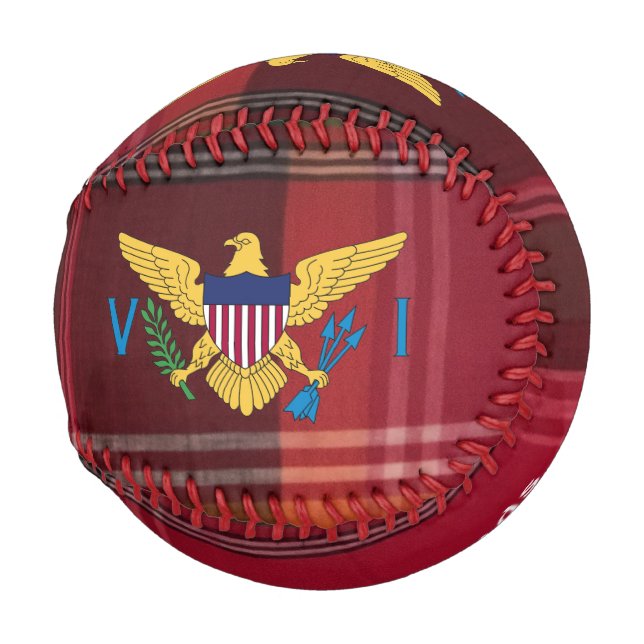 US Virgin Islands Flag St. Thomas USVI Madras  Baseball (Front Right)