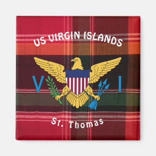 US Virgin Islands Flag St. Thomas USVI Madras Magnet