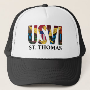 US Virgin Islands Flag St. Thomas USVI  Madras Trucker Hat