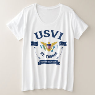 US Virgin Islands Flag St. Thomas USVI Tropical Plus Size T-Shirt