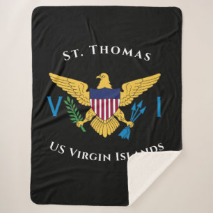 US Virgin Islands Flag St. Thomas USVI Tropical Sherpa Blanket