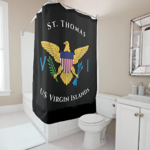 US Virgin Islands Flag St. Thomas USVI Tropical  Shower Curtain