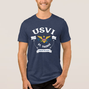 US Virgin Islands Flag St. Thomas USVI Tropical Tri-Blend Shirt