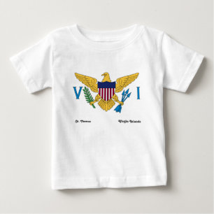 US Virgin Islands Flag St. Thomas White Baby T-Shirt