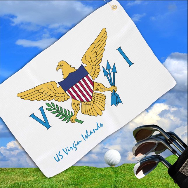 US Virgin Islands Flag & State USA golf /sport fan Towel (Creator Uploaded)