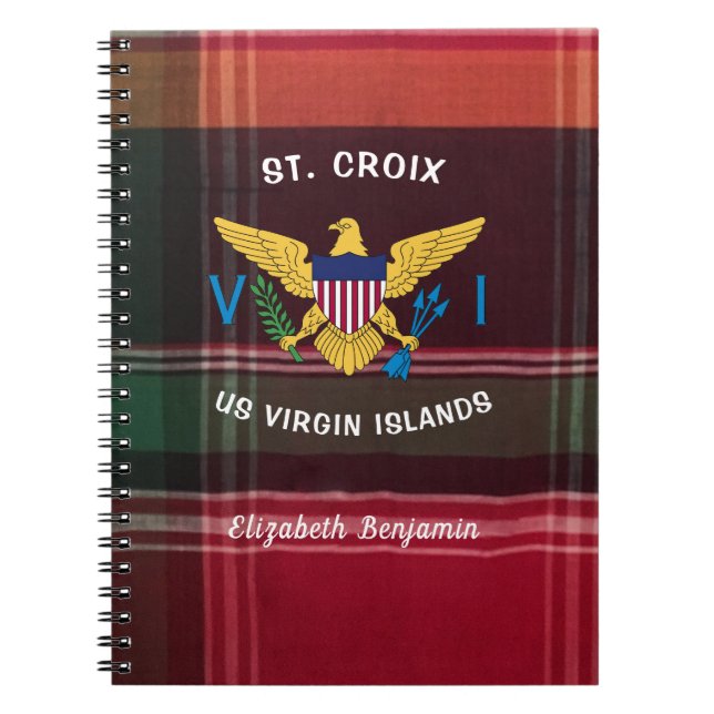 US Virgin Islands Flag USVI St. Croix Madras Notebook (Front)
