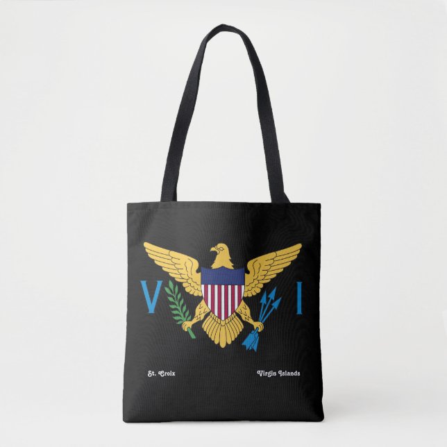  US Virgin Islands Flag USVI St. Croix Tropical Tote Bag (Front)