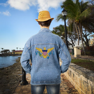 US Virgin Islands Flag USVI VI Caribbean U.S.  Denim Jacket